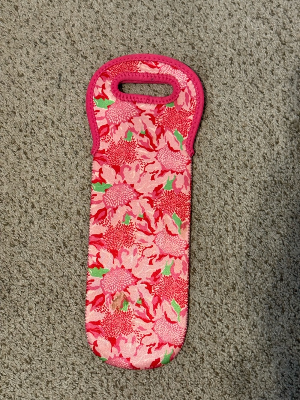 Lilly Pulitzer Hot Pink Floral Neoprene Bottle Carrier - Picture 2 of 2